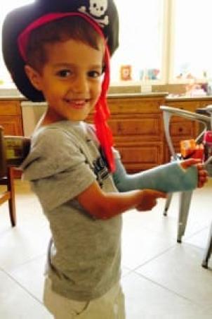 Joshua with his cast