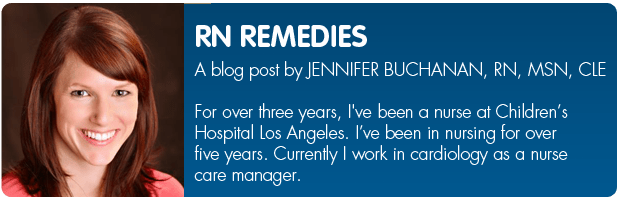 Bio banner for RN blogger, Jennifer Buchanan