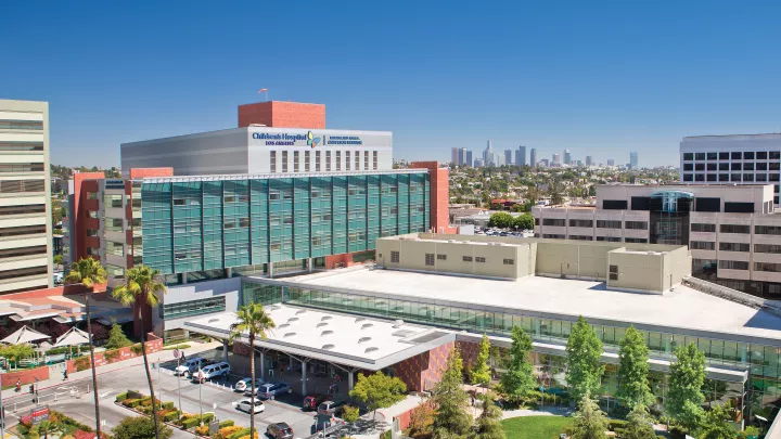 Aerial view of the CHLA Anderson Pavilion Building.