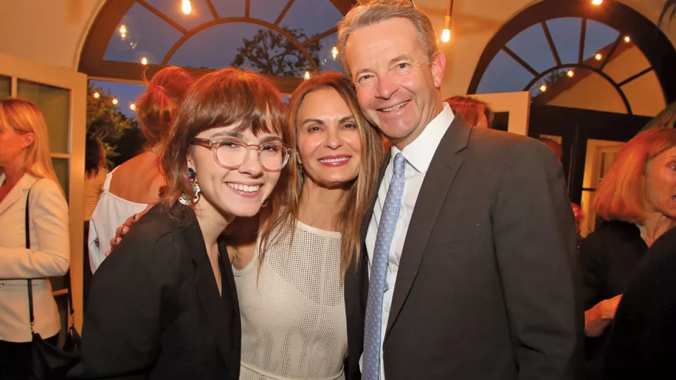 Left to right: Ava Cardoso-Smith, Trisha Cardoso and David L.Skaggs, MD, MMM, at a cocktail party hosted by council members