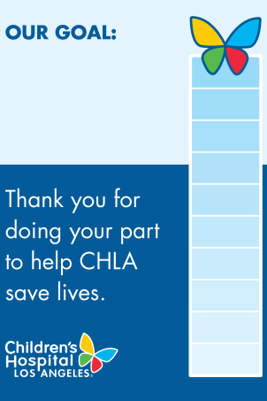 Children's Hospital Los Angeles donation goal poster