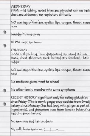 Notes from my food allergy diary
