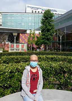 Esther Kim poses outside Children's Hospital Los Angeles