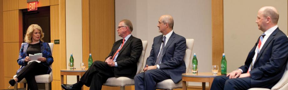 Left to right: Mary Hart, a member of the CHLA Foundation Board of Trustees, Vaughn Starnes, MD, Robert Shaddy, MD, and Paul Kantor, MBBCh, MSc, FRCPC