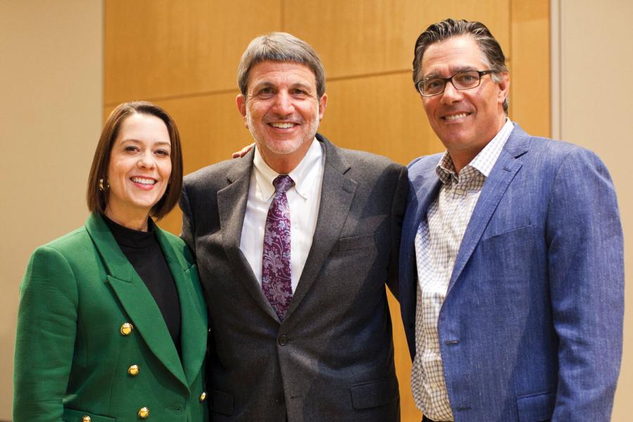 Left to right: CHLA Senior Vice President and Chief Development Officer Alexandra Carter; CHLA President and CEO Paul S. Viviano; and Jeffrey Worthe, Chair of the CHLA Board of Directors and a member of the CHLA Foundation Board of Trustees