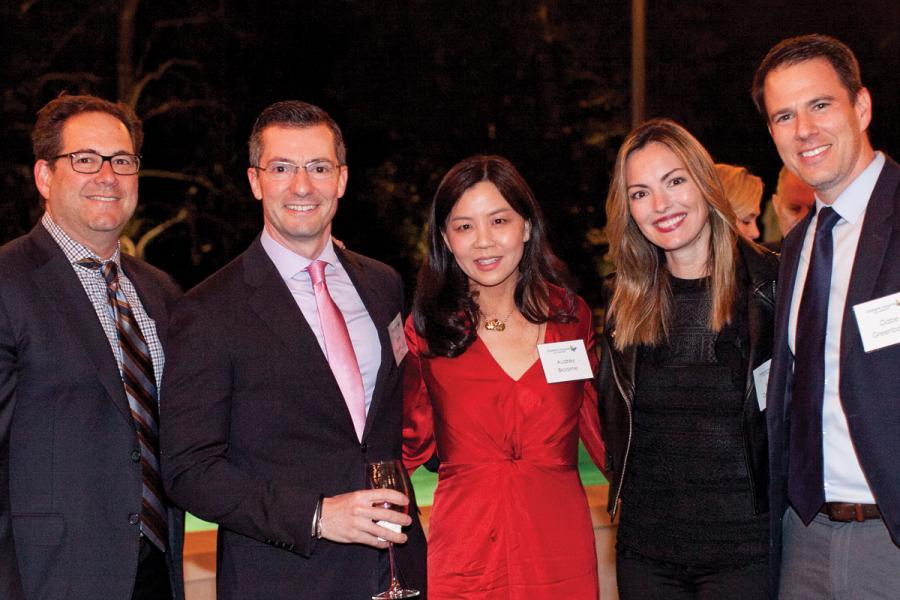 Left to right: CHLA Foundation Trustees Michael Schenkman and Bede Broome, MD, PhD; Audrey Broome; Emma Greenbaum; and CHLA Foundation Trustee Gabe Greenbaum