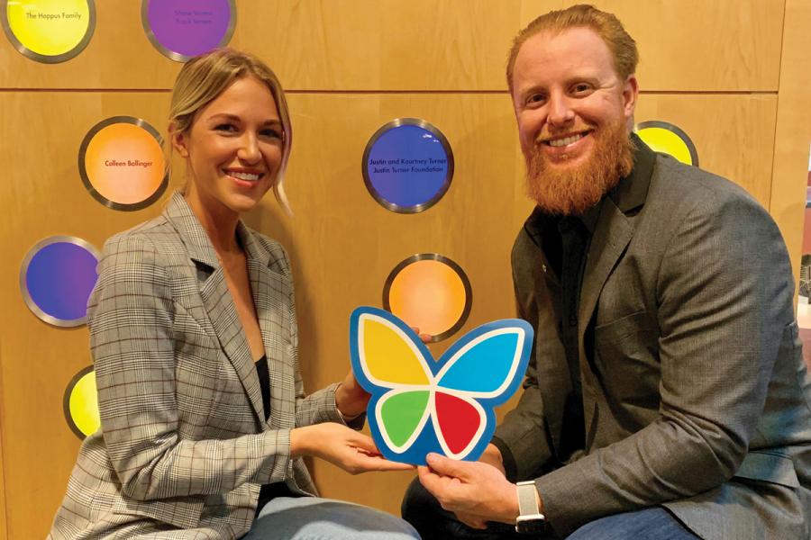 Kourtney and Justin Turner