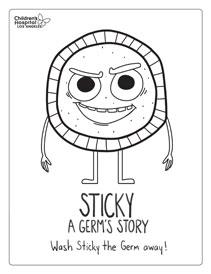 Sticky: A Germ's Story Coloring Sheet | Children's Hospital Los Angeles