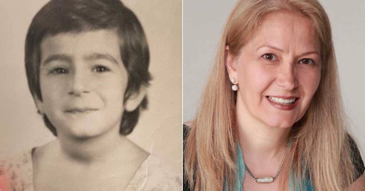 Rita Annie Haddad as a child and as an adult