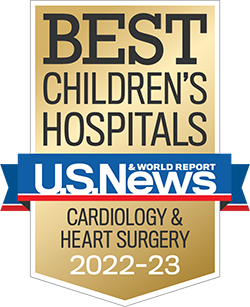USNWR Badge - Best Children's Hospital - Cardiology and Heart Surgery