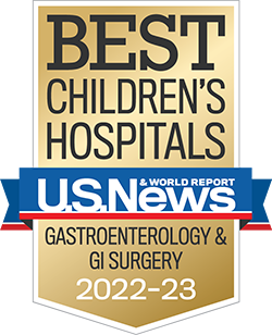 USNWR Badge - Best Children's Hospital - Gastroenterology and GI Surgery