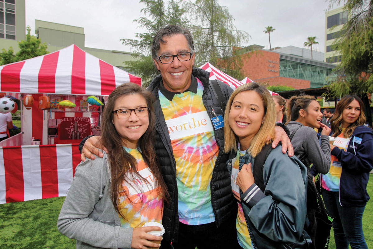 Jeffrey Worthe, President of Worthe Real Estate Group and Chair of the CHLA Board of Directors, with Worthe Real Estate Group employees Desirée Gonzales (left) and Melissa Tindall