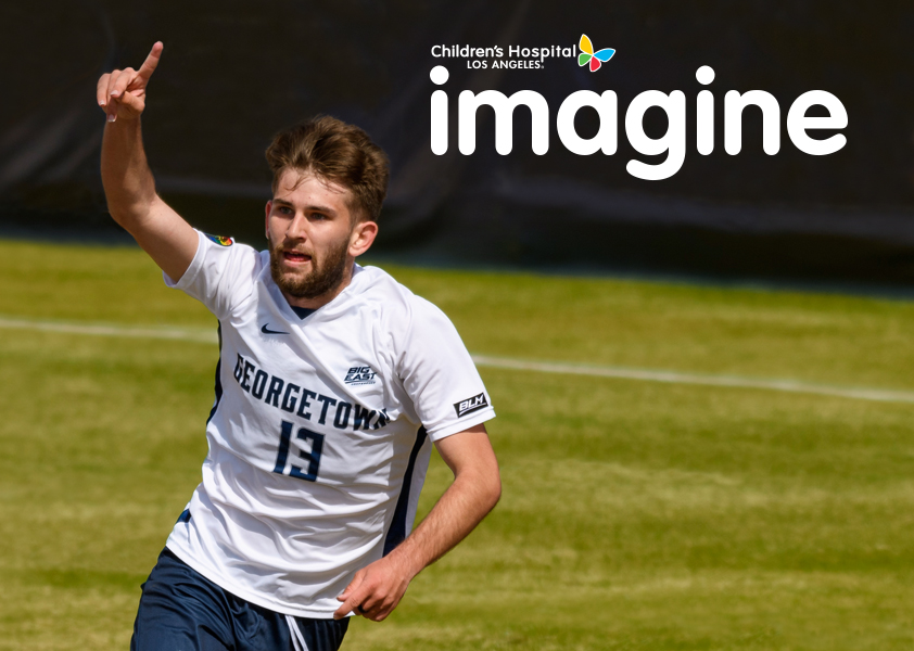 Cover image of Imagine Spring 2021 featuring former patient and current collegiate soccer player Chris Hegardt
