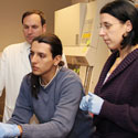 Laura Perin, PhD, Stefano Da Sacco, PhD and Roger De Filippo, MD in the GOFARR Laboratory