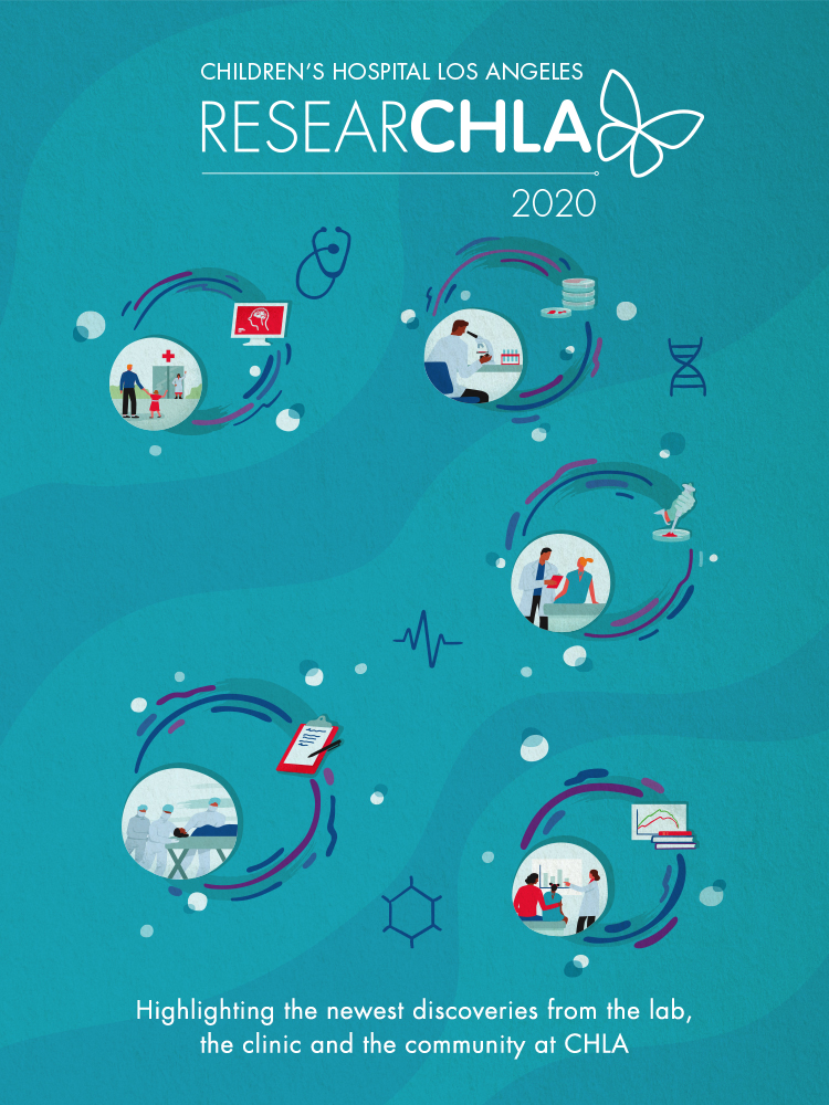 Illustrated cover image for ResearCHLA 2020 magazine
